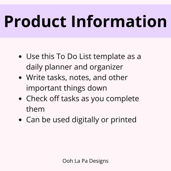 To Do List - Pastel Rainbow, Digital Download