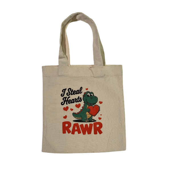 I Steal Hearts Dinosaur Mini Tote Bag
