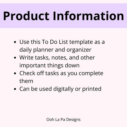 To Do List - Pastel Rainbow, Digital Download