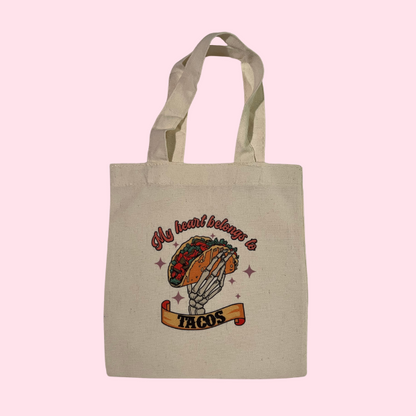 My Heart Belongs to Tacos Mini Tote Bag